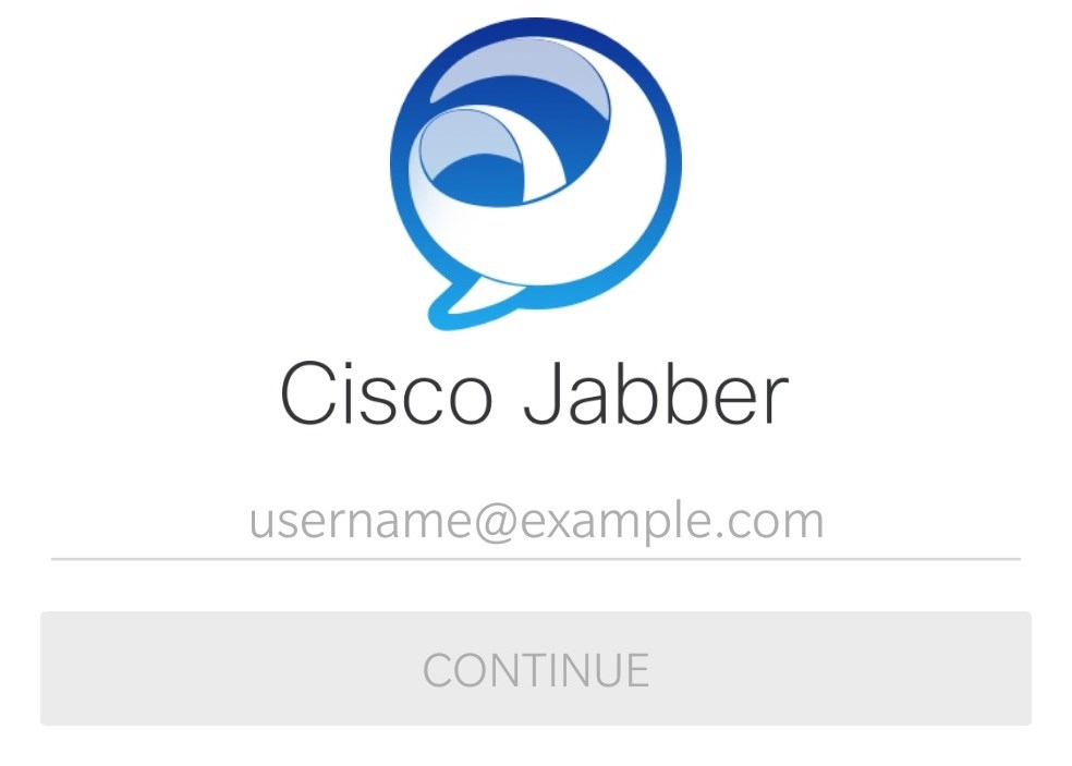 Cisco Jabber login screen